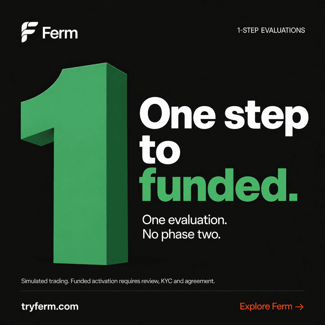 Dark Ferm graphic highlighting one evaluation with no phase two.