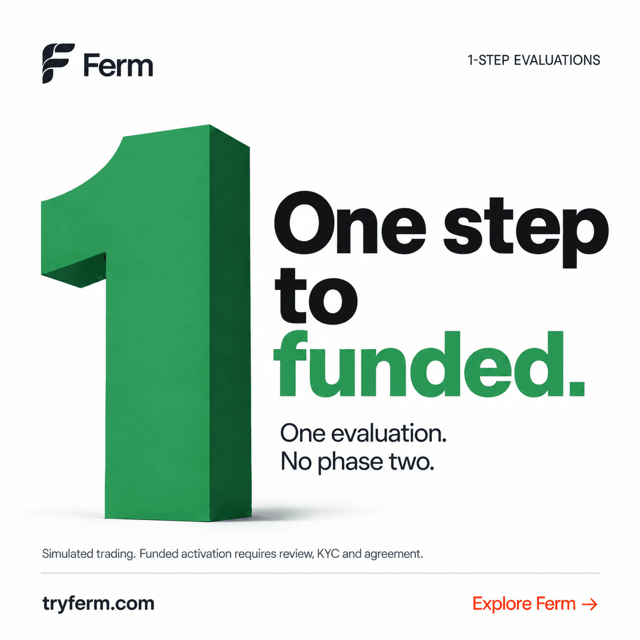 Light Ferm graphic highlighting one evaluation with no phase two.